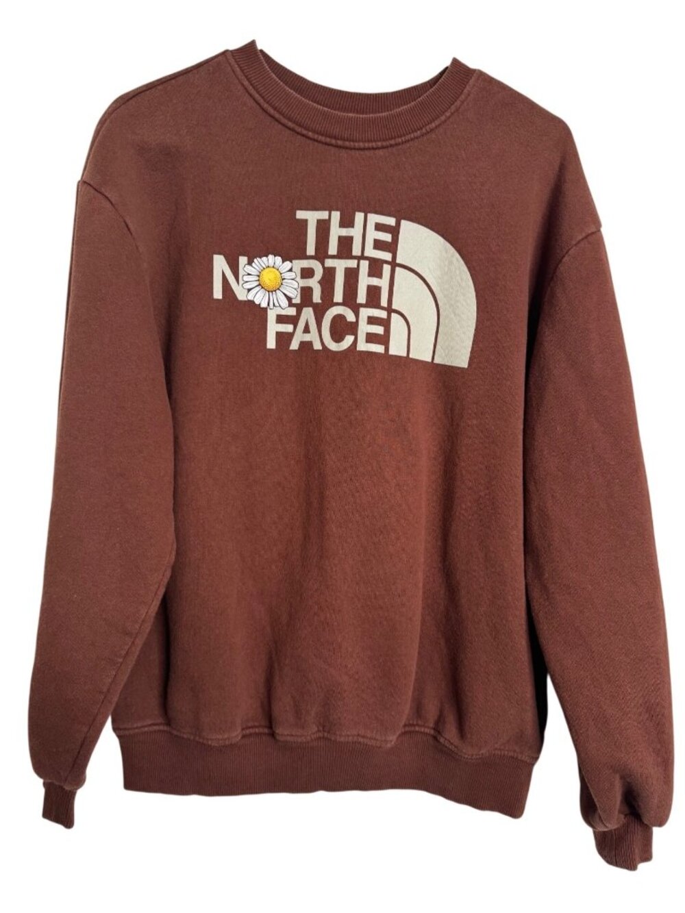 North Face Size Small LOGO Sweatshirt Floral Embellished Women's Pullover